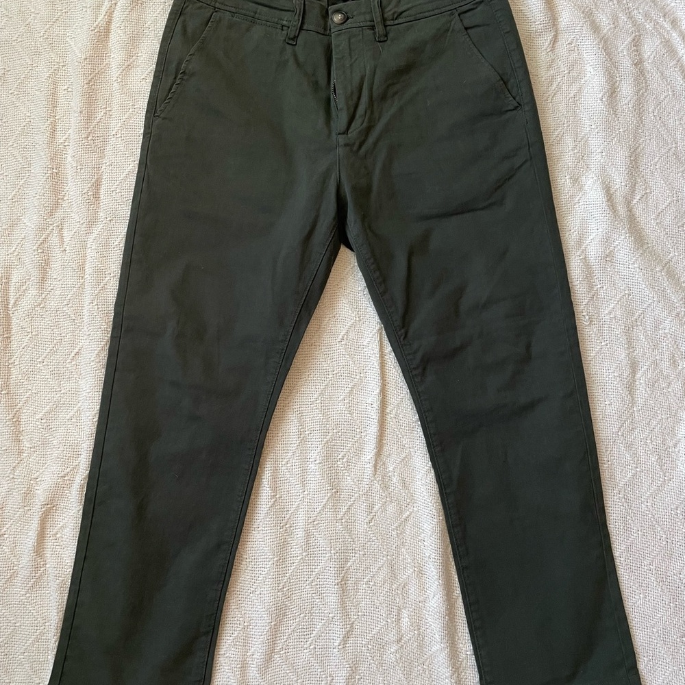 Liverpool Los Angeles Men’s 33x30 Dark Olive Green Chino Pants Stretch New